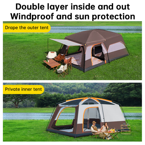 4-6 Person Family Camping Tent, Waterproof Portable Tent with Carry Bag for Car Camping