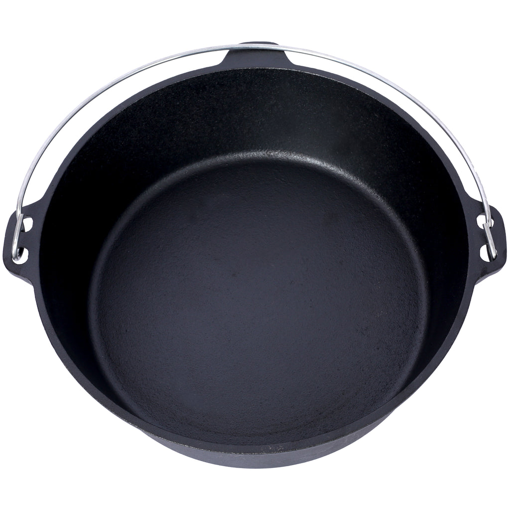ast iron Dutch oven with lid, outdoor camping deep pot, used for camping, cooking, barbecue and leg rest, 8 Quart