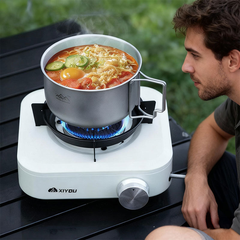 Titanium Alloy Camping Pot - Lightweight Collapsible Outdoor Cooking Pot