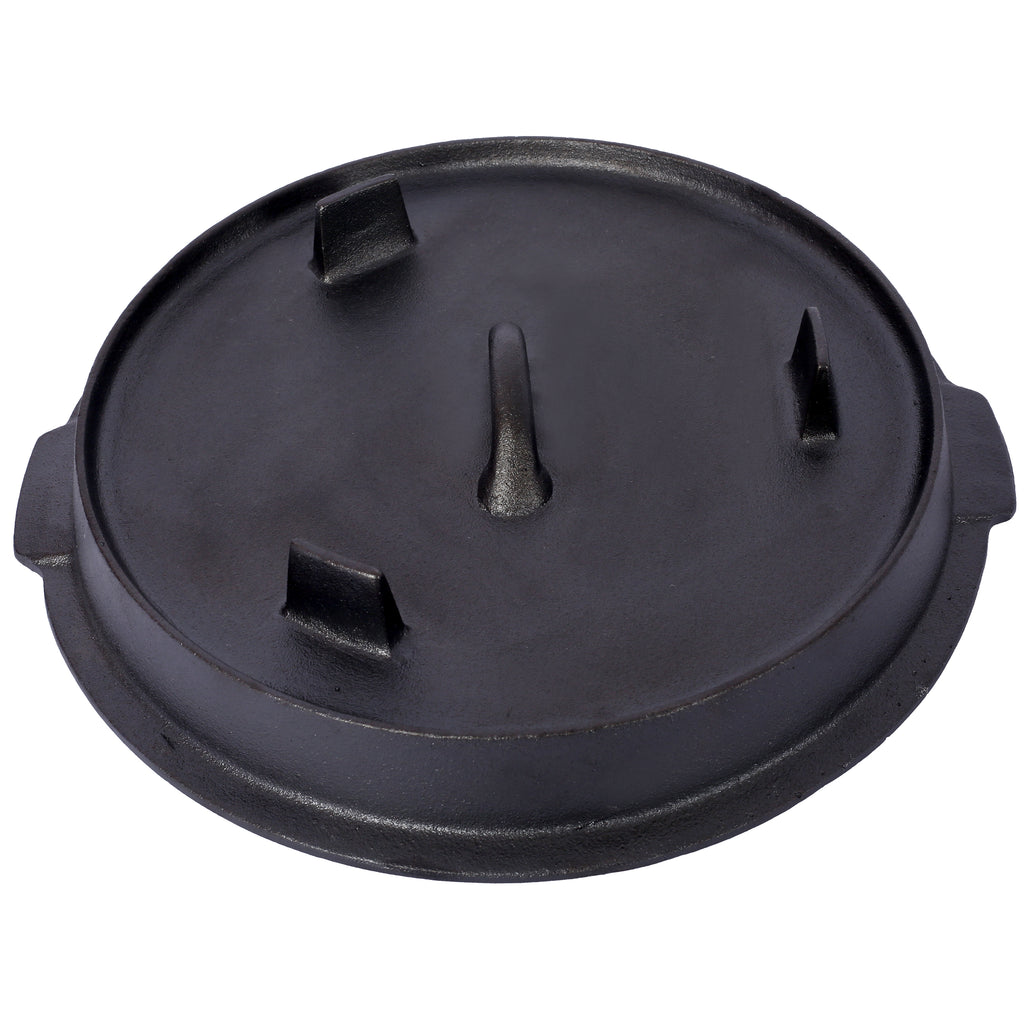 ast iron Dutch oven with lid, outdoor camping deep pot, used for camping, cooking, barbecue and leg rest, 8 Quart